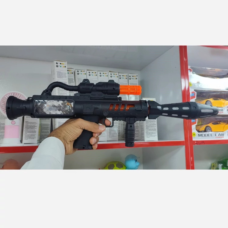 تفنگ آر پی جی موزیکال متحرک ( خرید عمده و تکی اسباب بازی گناوه مارکت )