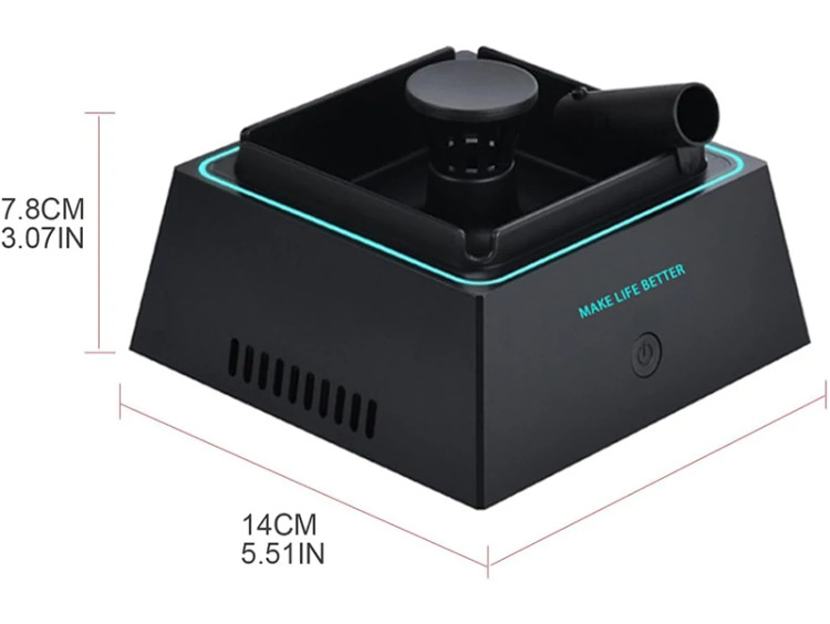 زیرسیگاری تصفیه هوا بدون دود با نور الایدی چند منظوره Smokeless 2 in 1 Air Purifier Ashtray Air Purifier Ashtrays w...