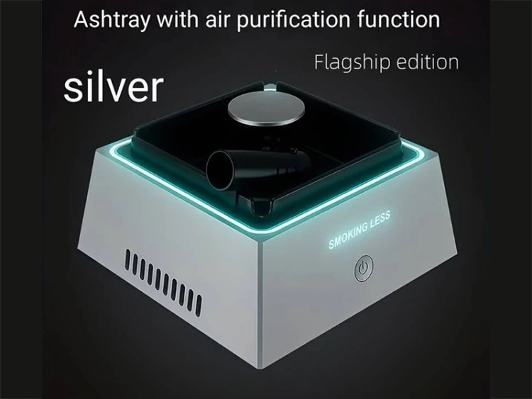 زیرسیگاری تصفیه هوا بدون دود با نور الایدی چند منظوره Smokeless 2 in 1 Air Purifier Ashtray Air Purifier Ashtrays w...