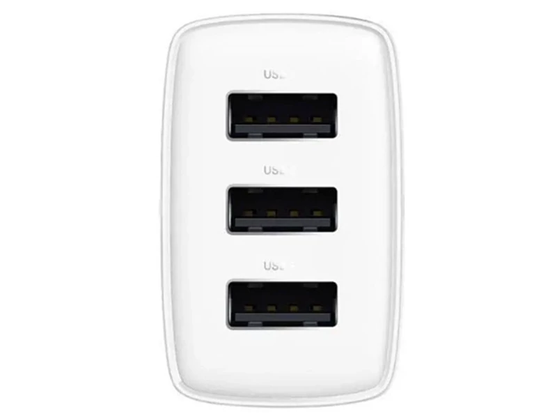 شارژر دیواری سه پورت یواسبی 17 وات بیسوس Baseus Compact Charger 3U 17W EU CCXJ020101