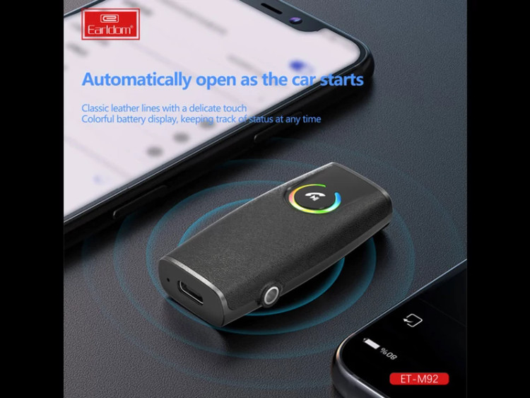 فرستنده و گیرنده بلوتوثی ضبط خودرو با جک 3.5 میلیمتری ارلدام EARLDOM ET-M92 BT 5.1 Transmitter and Receiver 2 in 1 W...