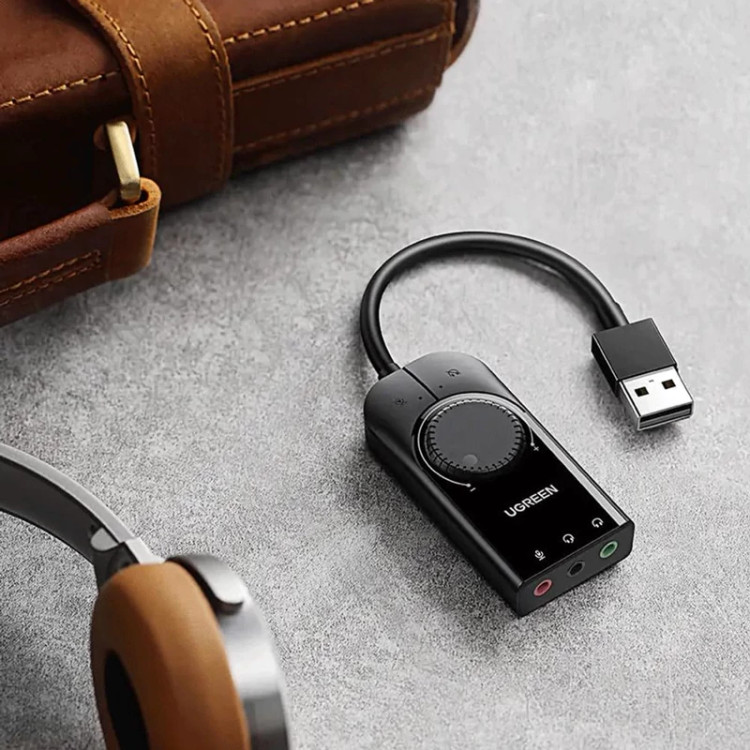 کارت صدا اکسترنال USB به جک 3.5 میلیمتر یوگرین با کابل 15 سانتیمتری CM129 40964