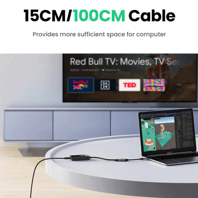 کارت صدا اکسترنال USB به جک 3.5 میلیمتر یوگرین با کابل 15 سانتیمتری CM129 40964