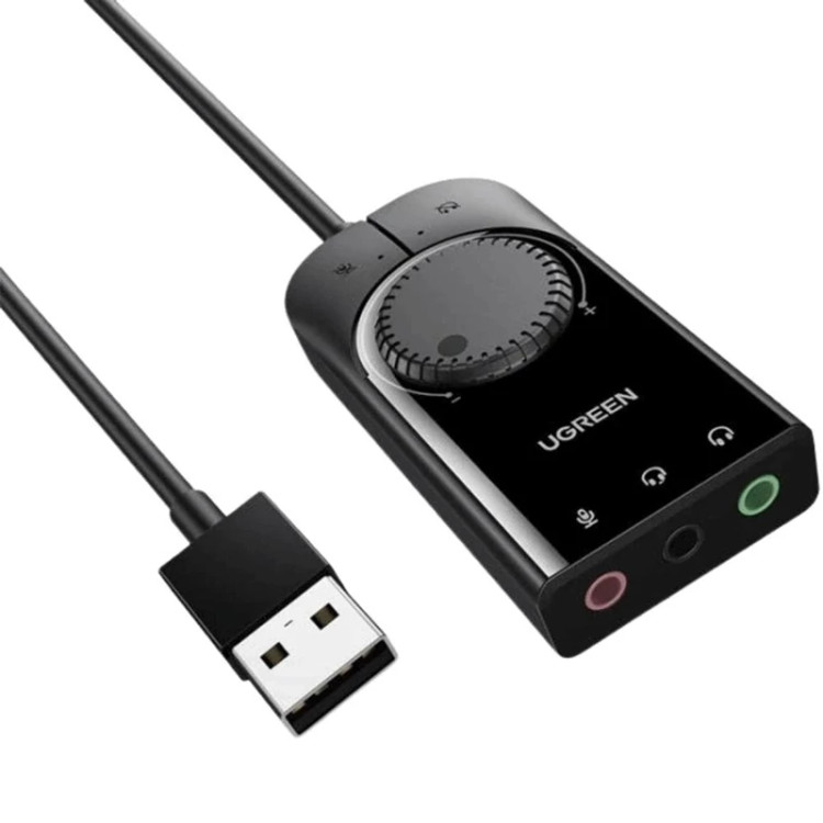 کارت صدا اکسترنال USB به جک 3.5 میلیمتر یوگرین با کابل 15 سانتیمتری CM129 40964