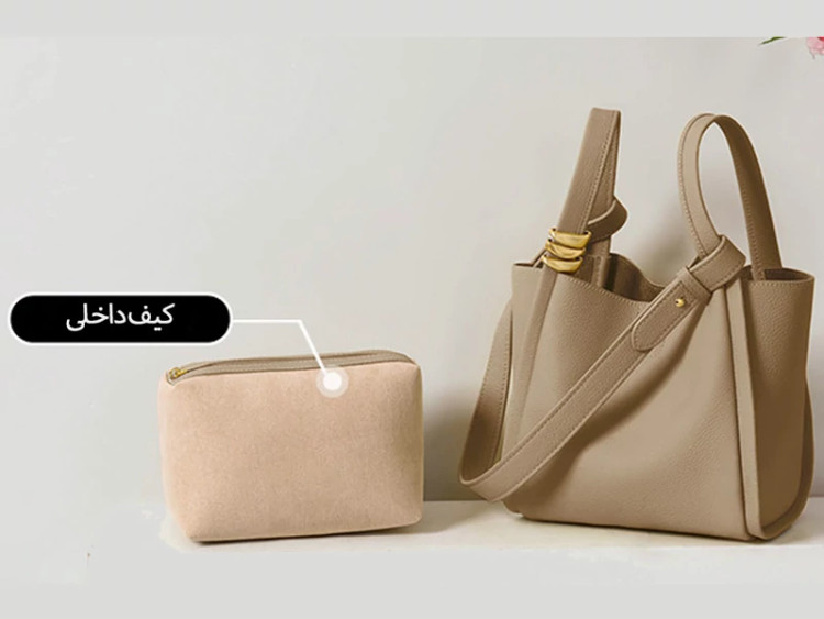 کیف دوشی زنانه چرم با ظرفیت بزرگ women's bag bucket bag autumn and winter single shoulder 4167