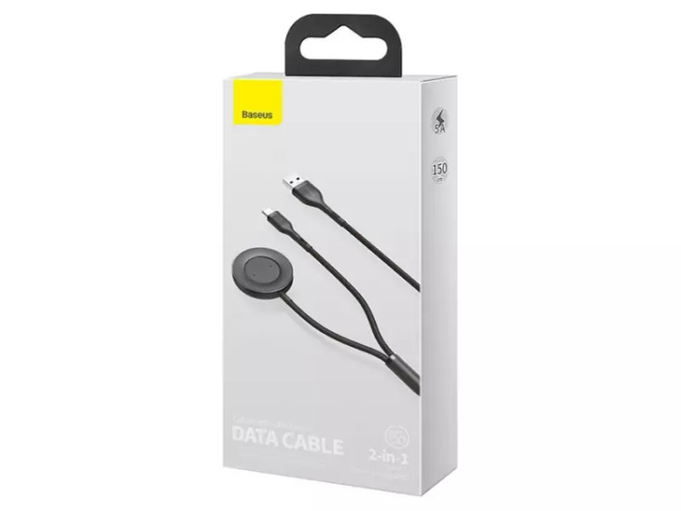 کابل تایپ سی و داک شارژ ساعت بیسوس Baseus Cafule One-for-two Data Cable USB to C+ Watch Charging Dock