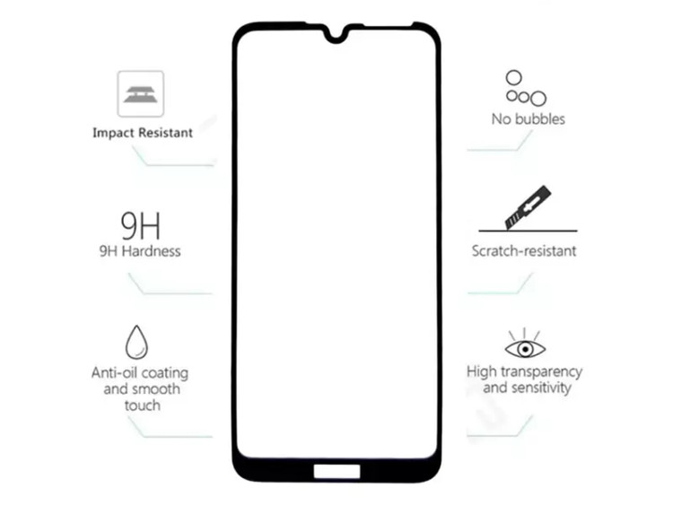 گلس و محافظ تمام صفحه Mletubl Full Glass For Huawei Y6 Pro 2019