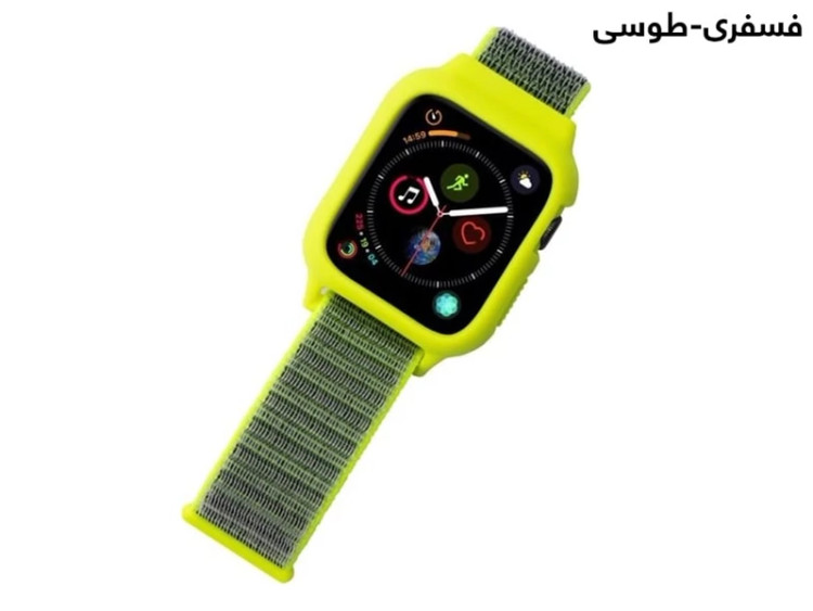 بند سیلیکونی اپل واچ سری 3/4/5 سایز 38/40 میلی متر پورودو Porodo iGuard Apple Watch 3/4/5 38/40mm Strap + ShockProof ...