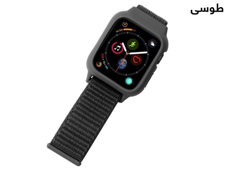 بند سیلیکونی اپل واچ سری 3/4/5 سایز 38/40 میلی متر پورودو Porodo iGuard Apple Watch 3/4/5 38/40mm Strap + ShockProof ...