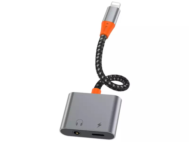 مبدل لایتنینگ به لایتنینگ و درگاه صدا ویوو Wiwu LT08 Lightning To Lightning & 3.5mm Audio Converter