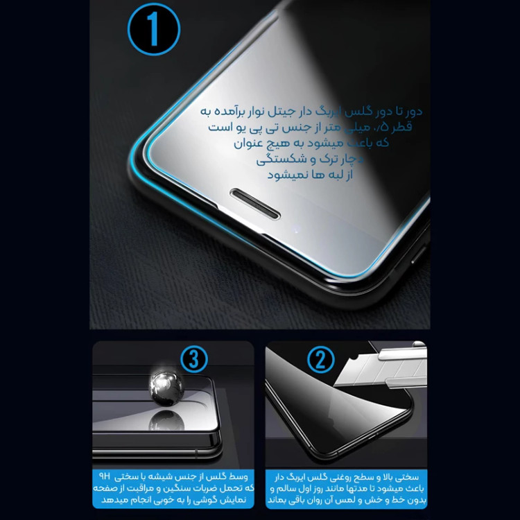 محافظ صفحه نمایش ایربگ دار آیفون 15 موکوسون 5D Silicon Plus
