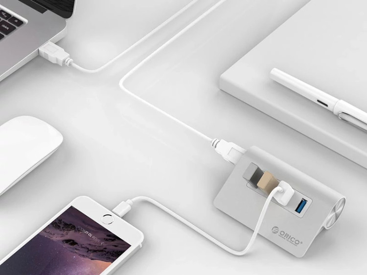 هاب یو اس بی 4 پورت یو اس بی 3.0 اوریکو Orico M3H4 Aluminum Alloy 4 Port USB3.0 HUB