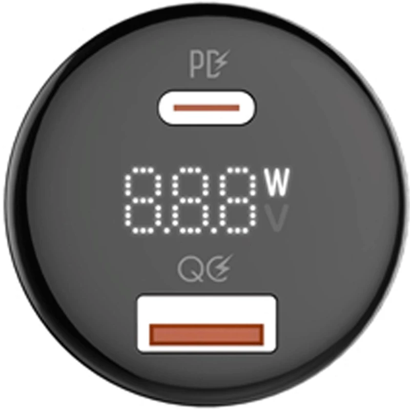 شارژر فندکی فست شارژ ماشین تایپسی 65 وات و یواسبی 30 وات الدنیو همراه کابل دوسر تایپسی C101
