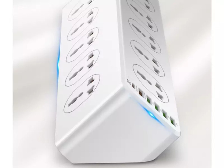 چندراهی برق 10 سوکت، 5 یواسبی و 1 تایپسی الدنیو Ldnio Power Strip 2500W 2m UK Plug SC10610