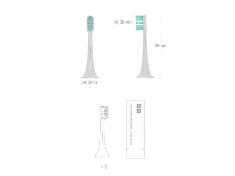 سر مسواک برقی کد T300 و T500 شیائومی Xiaomi MBS301 Electric toothbrush head for T300 / T500