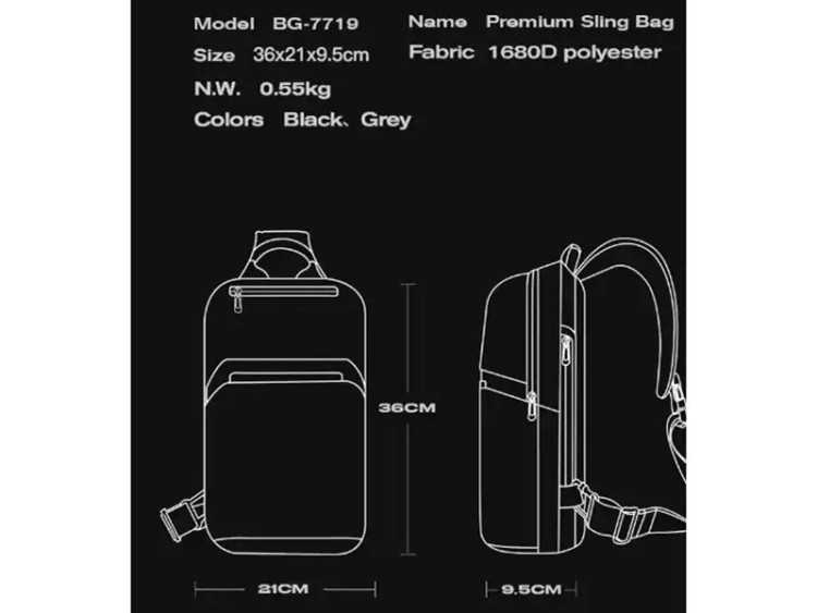 کیف کراس بادی ضد آب بنج Bange BG-7719 Men's Sling Bag Men's Sling Bag
