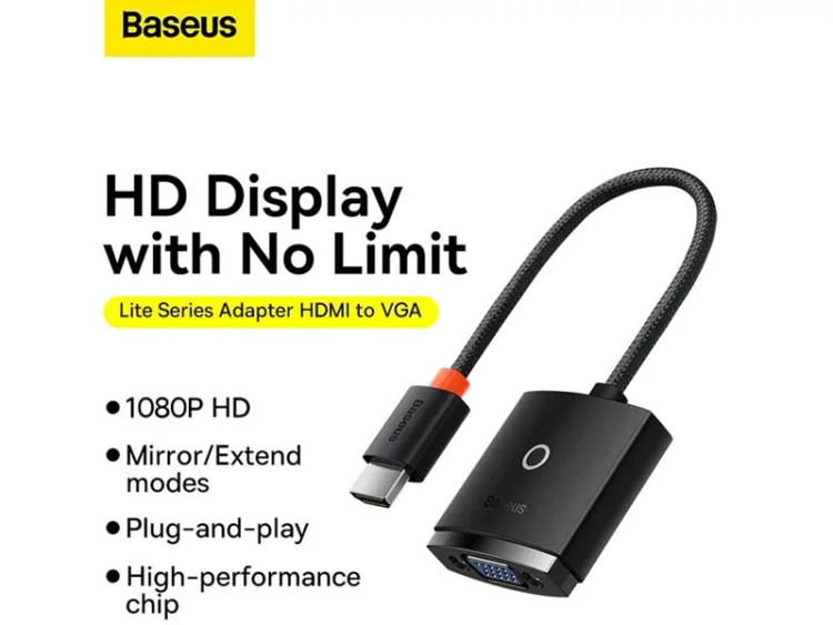 مبدل اچدیامآی به ویجیآی/پورت صدا/پورت میکرو یواسبی بیسوس Baseus Hub Lite Series Adapter WKQX010101