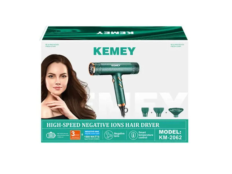سشوار حرفهای 1500 وات کمی Kemei Km-2062 Professional Hair Dryer 1500W