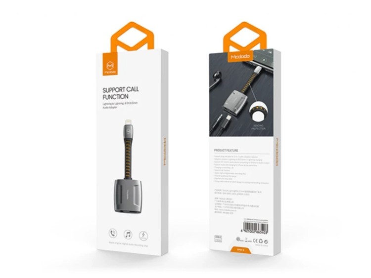 مبدل لایتنینگ به لایتنینگ و جک 3.5mm مکدودو CA-6340 Mcdodo Dual Port Lightning To Lightning+ jack 3.5mm Transmission