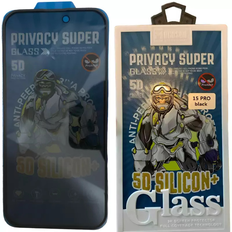 گلس پرایوسی ایربگ دار آیفون 15 پرو 5 بعدی موکوسون Privacy Super
