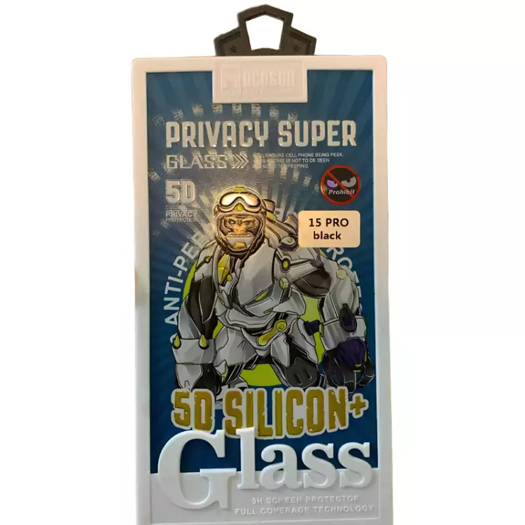 گلس پرایوسی ایربگ دار آیفون 15 پرو 5 بعدی موکوسون Privacy Super