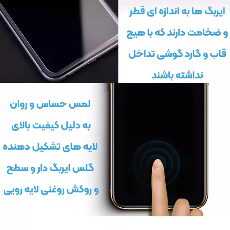 گلس پرایوسی ایربگ دار آیفون 15 پرو 5 بعدی موکوسون Privacy Super