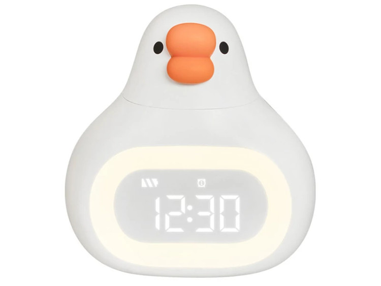 چراغ خواب فانتزی سیلیکونی و ساعت زنگدار دیجیتالی رومیزی شارژی Bedside Clock Night Light Ornament Alarm Multifunction...