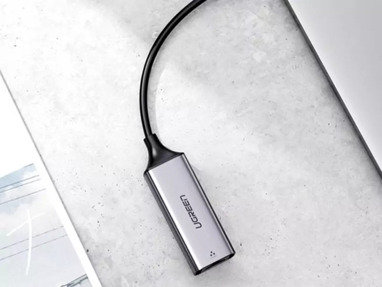 تبدیل تایپ سی به LAN یوگرین Ugreen CM199 50737 Type C To Ethernet Converter 10/100/1000 Mbps Support