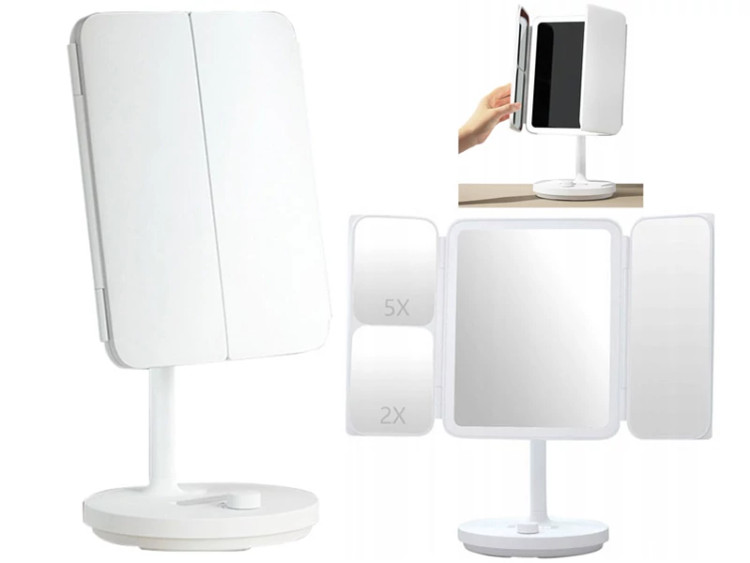 آینه آرایشی رومیزی ال ای دی دار تاشو شیائومی Xiaomi Jordan And Judy LED CountertopVanity Mirror Foldeable NV536