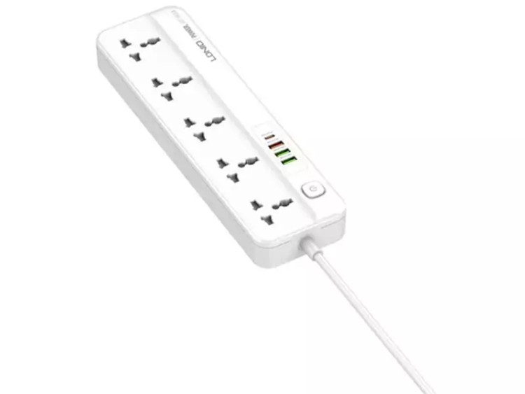 چند راهی برق 5 سوکت، 3 یو اس بی و 1 تایپ سی الدنیو LDNIO SC5415 Power Strip With USB Port