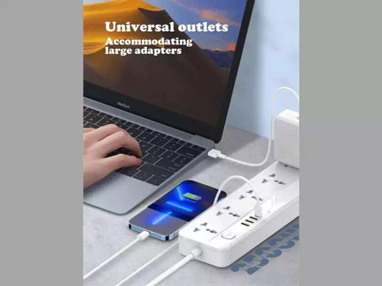 چند راهی برق 5 سوکت، 3 یو اس بی و 1 تایپ سی الدنیو LDNIO SC5415 Power Strip With USB Port