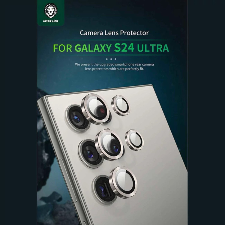 محافظ لنز دوربین گوشی سامسونگ Galaxy S24 Ultra گرین لاین GNCLNSARS24UBK
