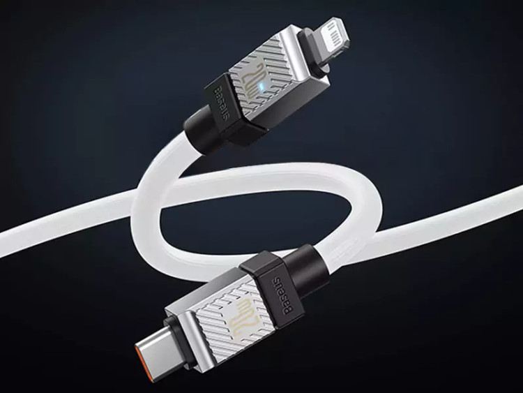 کابل شارژ سریع تایپ سی به لایتنینگ 20 وات یک متری بیسوس Baseus USB-C to Lightning Coolplay Series CAKW000002