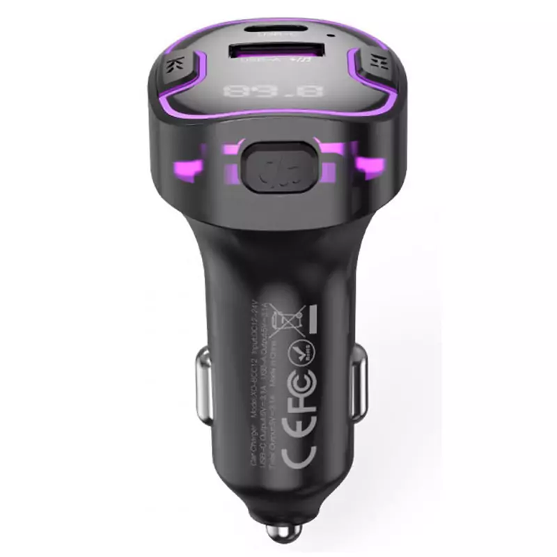 شارژر فندکی فست شارژ ماشین تایپ سی و گیرنده افام بلوتوثی ایکس او BCC12