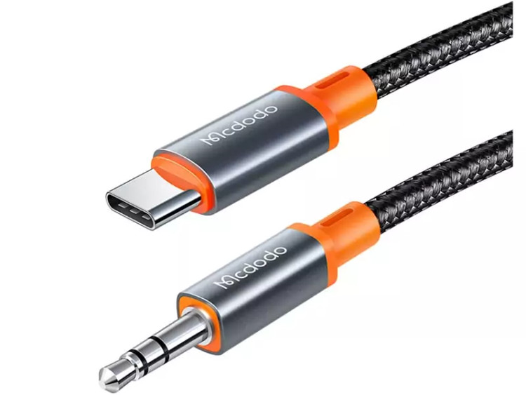 کابل تبدیل تایپسی به جک 3.5 میلیمتری صدا مک دودو Mcdodo CA-0900 Castle Series Type-C to DC3.5 Male Coil Cable