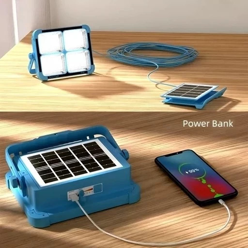 چراغ پروژکتور 100 وات خورشیدی مدل solar lighting YK-918 سایز بزرگ