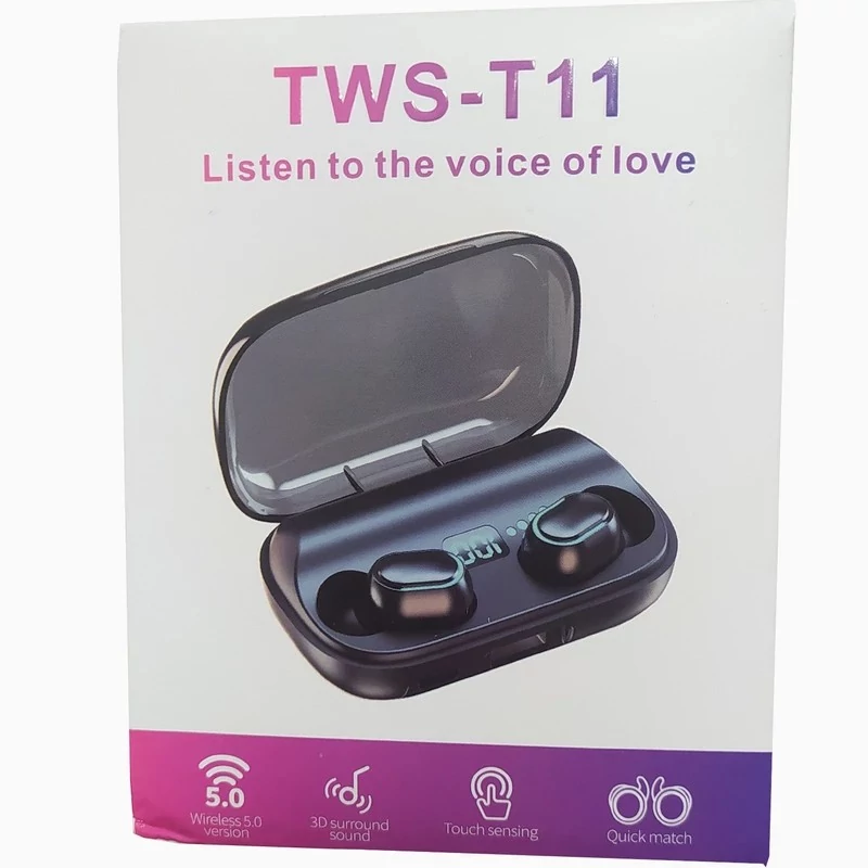 هندزفری بلوتوثی گیمینگ و پاوربانکدار TWS T11