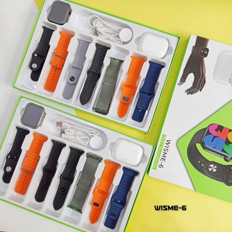 ست ساعت هوشمند و ایرپاد بلوتوثی WISME-6