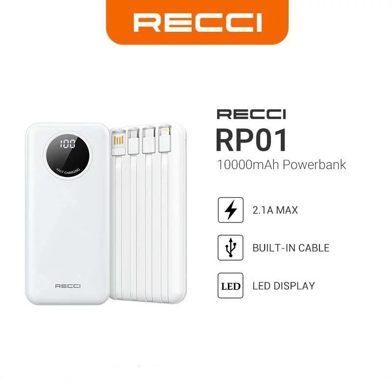 پاور بانک رسی مدل RECCI RP01 ظرفیت 10000 میلی آمپر