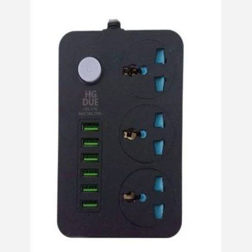 سه راهی برق USB دار با 6 پورت شارژ HG-136u