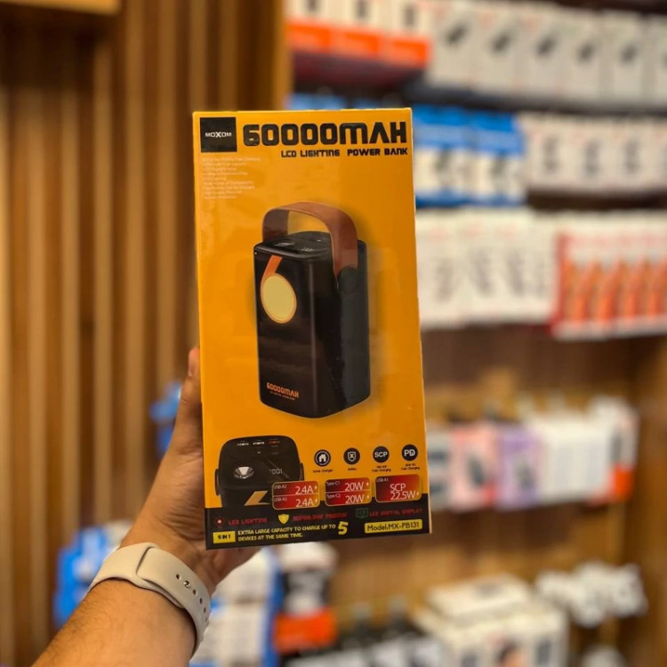 پاوربانک اورجینال 60 هزار میلی آمپر موکسوم مدل MOXOM MX-PB131