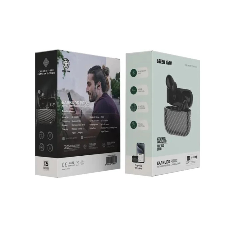 هندزفری بلوتوث گرین لاین Green Lion Earbuds Pro 2 with ANC GL-P2