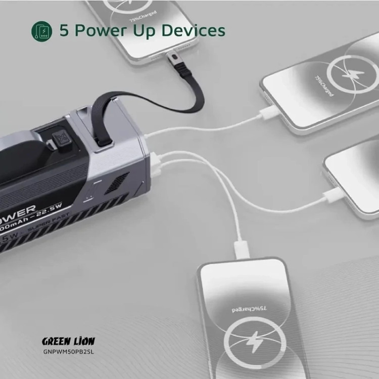 پاوربانک 50 هزار 100 وات گرین لاین Green Lion 50000mAh Power Bank 100W