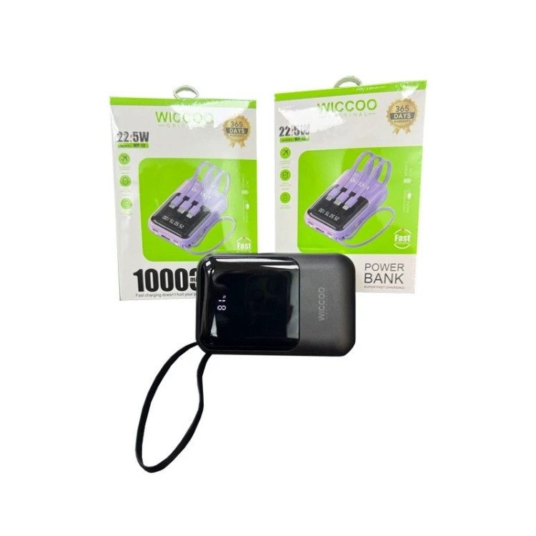 پاوربانک اورجینال 10 هزار میلی آمپر ویکوو مدل WICCOO WP-13