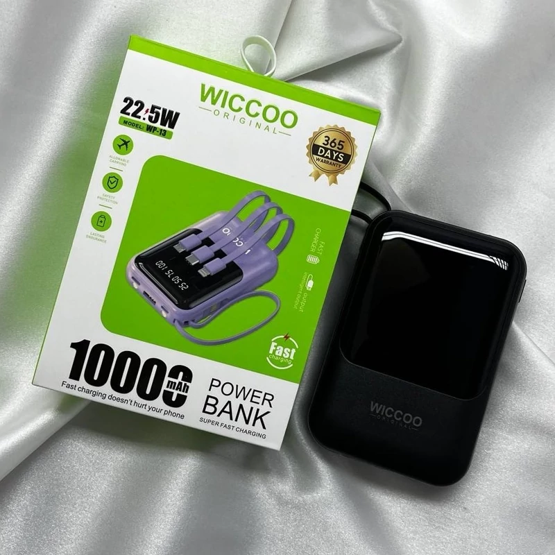 پاوربانک اورجینال 10 هزار میلی آمپر ویکوو مدل WICCOO WP-13