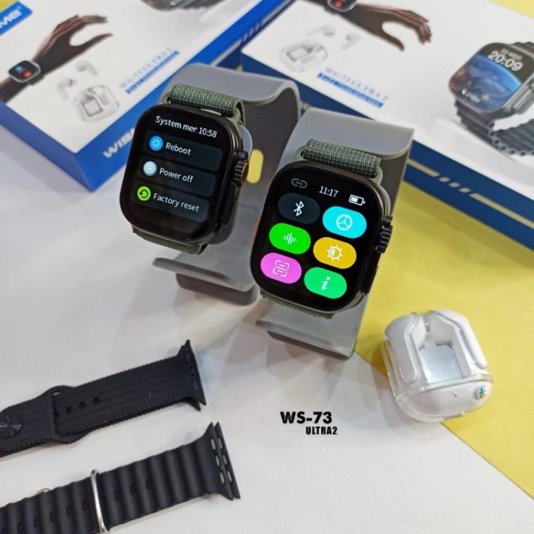 ست ساعت هوشمند و ایرپاد بلوتوثی WISME 73 ultra 2