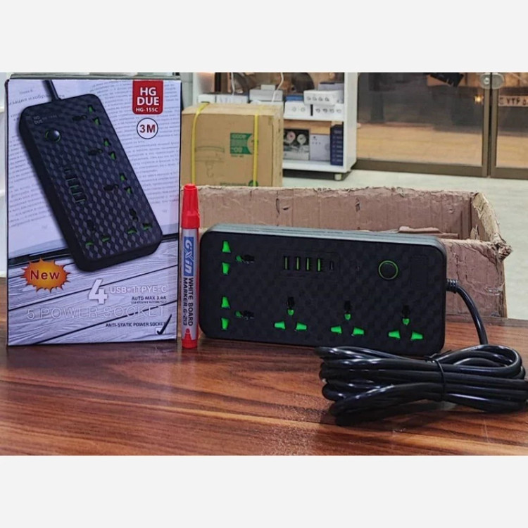 شارژر USB و چندراهی برق HG مدل HG-155C