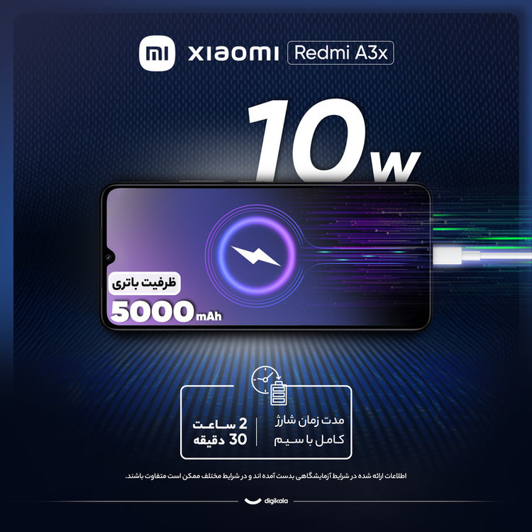 گوشی موبایل شیائومی مدل Redmi A3x دو سیم کارت ظرفیت 64 گیگابایت و رم 3 گیگابایت