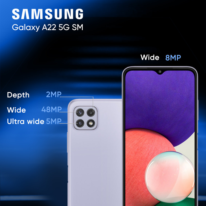 گوشی موبایل سامسونگ مدل Galaxy A22 5G SM-A226b دو سیم کارت ظرفیت 128 گیگابایت و 8 گیگابایت رم