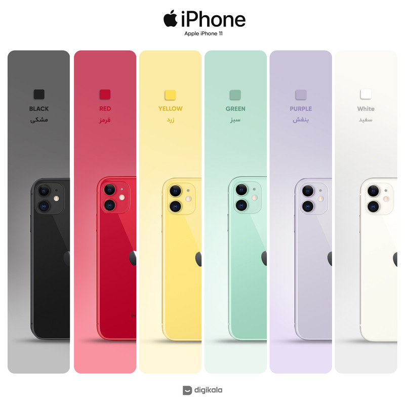 گوشی موبایل اپل مدل iPhone 11 B/A تک سیم کارت ظرفیت 64 گیگابایت و رم 4 گیگابایت